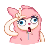 🤦‍♀️ desenho animado, animal, sinal de perdedor, ofensivo, rosa, alpaca, gesto whatsapp sticker