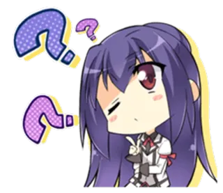 🤔 Anime, Pontos de interrogação, Pensando, Chibi, Fofo, Duvidoso telegram sticker