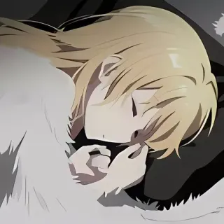 🌙 Anime, Mädchen, schlafend, blond whatsapp sticker