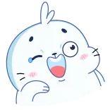 😆 phoque, mignon, dessin animé, joyeux, animal, personnage, autocollant whatsapp sticker