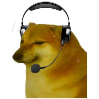 📞 Cheems doge, cane, gamer, cuffie, meme telegram sticker