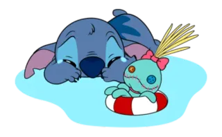 😭 Stitch Cartone animato, Carino, Triste, Alieno, Piangente telegram sticker