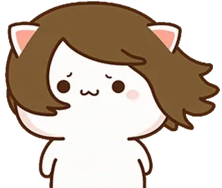 ☹️ Katze, Anime, Kawaii, Süß, Cartoon, Figur, Tier telegram sticker