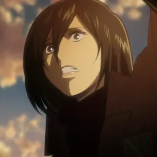 🥀 Mikasa Ackerman Attack on Titan Mikasa, Attack on Titan, anime, cartoon, character, animation telegram sticker