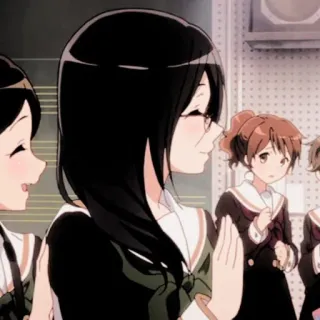 💗 anime, school uniforms, characters, classroom, friends, girls whatsapp sticker