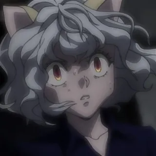 🧊 Neferpitou Hunter x Hunter anime, cat, white hair, yellow eyes, character telegram sticker