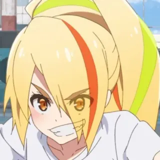 😏 аниме, девушка, злая, решительная telegram sticker
