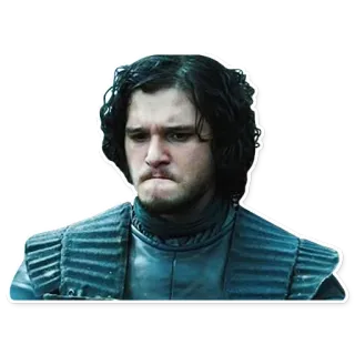 ☹ Jon Snow Game of Thrones Jon Snow, Game of Thrones, HBO, Winter is coming, Personage, TV serie whatsapp sticker
