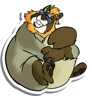 😝 cartoon, animal, bear, glasses, cute telegram sticker
