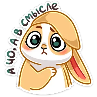 😳 А чо, в смысле Hase, Kaninchen, Cartoon, Süß, Frage, Sticker telegram sticker