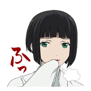 😕 ふ Anime, Mangá, Desenho Animado, Mulher, Personagem, Japonês whatsapp sticker