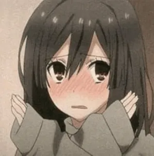 🖤 anime, manga, dziewczyna, nieśmiała, zawstydzona, kreskówka telegram sticker