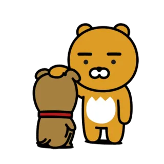 🐶 Ryan Kakao Friends, Ryan, urso, amigo, desenho animado, fofo telegram sticker