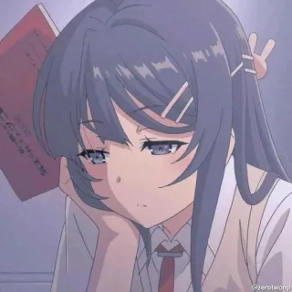 🐰 Mai Sakurajima Rascal Does Not Dream of Bunny Girl Senpai anime, girl, cute, school uniform, bunny girl senpai, mai sakurajima telegram sticker