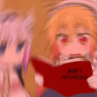 😩 AM I RETARDED Аниме, Обидный, Оскорбление, Мультфильм telegram sticker