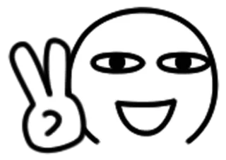 ✌ simbol perdamaian, emoji, senang, coretan, kartun telegram sticker