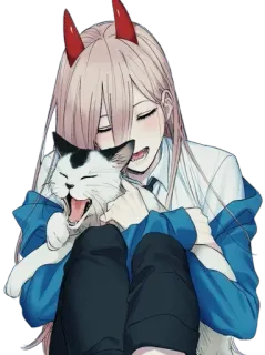 😸 Power Chainsaw Man anime, character, devil, power, chainsaw man, cat, demon telegram sticker