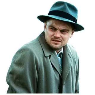 😊 Leonardo DiCaprio leonardo, dicaprio, actor, película, sombrero, shutter island whatsapp sticker