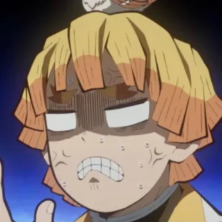 💛 Zenitsu Agatsuma Demon Slayer Zenitsu, Demon Slayer, anime, manga, scared, funny, character whatsapp sticker