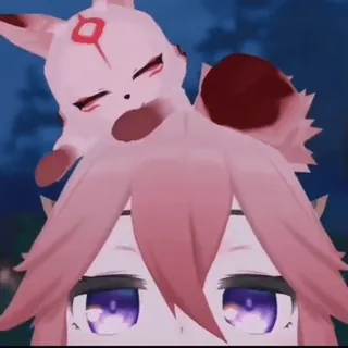 😊 Yae Miko Genshin Impact Anime, Genshin Impact, Yae Miko, Rubah, Video game telegram sticker