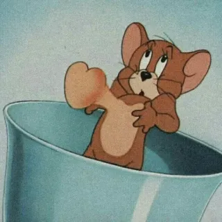 💗 Jerry Tom and Jerry dessin animé, souris, personnage, animation, vintage whatsapp sticker