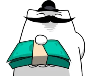 🌟 soldi, pila di contanti, cartone animato, orso bianco, contanti, ricco telegram sticker