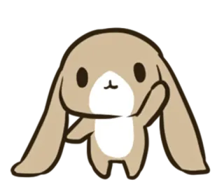 👋 coelho, fofo, animal, desenho animado, kawaii whatsapp sticker