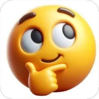 🤔 Emoji, Pensando, Riflettendo, Pensieroso, Domanda, Interrogativo, Decisione telegram sticker