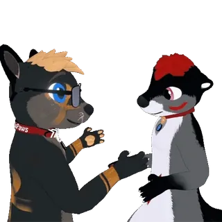 🤝 pawspaws Furry, Anthro, Cartoon, Animal, Chien, Blaireau, Anthropomorphe whatsapp sticker