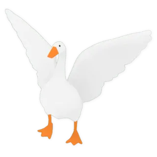 ☠️ ガチョウ, 鳥, 動物, 白, 翼 telegram sticker