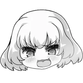 😜 Anime, Manga, Wütend, Ausdruck, Gesicht whatsapp sticker