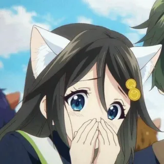 🌸 Anime, Orecchie da gatto, Kawaii, Manga, Carino, Ragazza telegram sticker