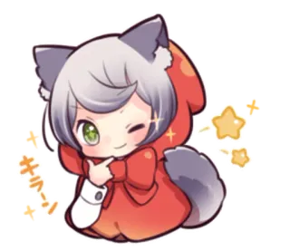 🤗 キラーン Anime, Kawaii, Gadis Serigala, Berkilau, Imut, Kartun, Manga telegram sticker