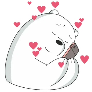 🥰 Ice Bear We Bare Bears Dibujo animado, Oso, Oso polar, We Bare Bears, Corazón, Teléfono, Amor telegram sticker