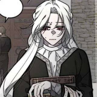 🕊 Аниме, Манга, Персонаж, Белые Волосы, Книга, Женщина telegram sticker