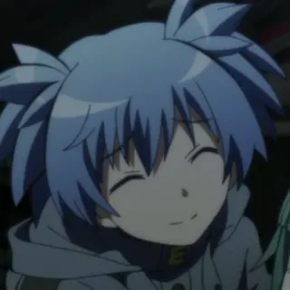 😀 Nagisa Shiota Assassination Classroom anime, boy, smiling, blue hair, Nagisa, Assassination Classroom, cartoon telegram sticker
