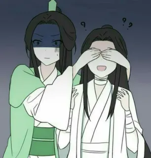 😳 Anime, Hoạt hình, Tình bạn, Chơi, Bịt mắt telegram sticker
