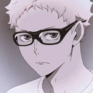 🍤 Kei Tsukishima Haikyuu!! Anime, Kei Tsukishima, Haikyuu, Voli, Kacamata, Karakter, Potret telegram sticker