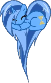 💙 Pferd, süß, schlafen, Aufkleber, Cartoon, blau, Herz, Pony whatsapp sticker