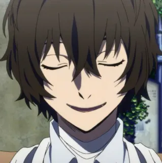 ☄ Osamu Dazai Bungo Stray Dogs Anime, Manga, Bungo Stray Dogs, Osamu Dazai, Personaje, Sonriendo, Retrato whatsapp sticker