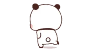 🍩 Panda, Süß, Tier, Cartoon, Laufen telegram sticker