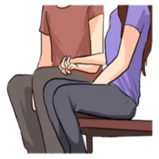 ❤ Paar, sitzen, Cartoon, Beziehung, Illustration whatsapp sticker