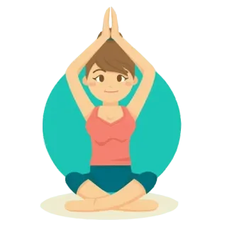 🙇‍♀ yoga, meditation, woman, pose, exercise, health, wellness telegram sticker