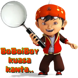 🔍 BoBoiBoy BoBoiBoy kuasa kanta.. Cartoon, animiert, Lupe telegram sticker