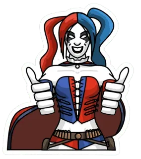 👍 Harley Quinn Harley Quinn, DC Comics, Cartoon, Comics, Superschurk, Duim omhoog telegram sticker