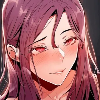 🌒 anime, woman, girl, cartoon, red, pink telegram sticker