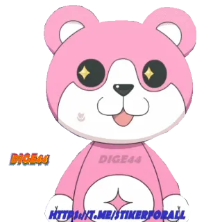 🧸 DIGE44
HTTPS://T.ME/STIKERFORALL 熊, 贴纸, 粉色, 可爱, 卡通 whatsapp sticker