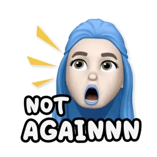 😫 NOT AGAINNNN Emoji, Memoji, Expressão, Surpresa, Choque, Decepção telegram sticker