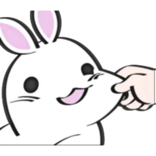 💢 lapin, animal, dessin animé, mignon, main, pincer, drôle whatsapp sticker