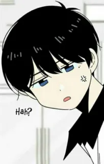 😡 Hah? Anime, Junge, Ausdruck, Verwirrt, Cartoon telegram sticker